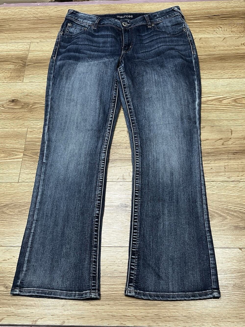 Maurices Women's Straight Leg Jeans in Faded Dark Blue